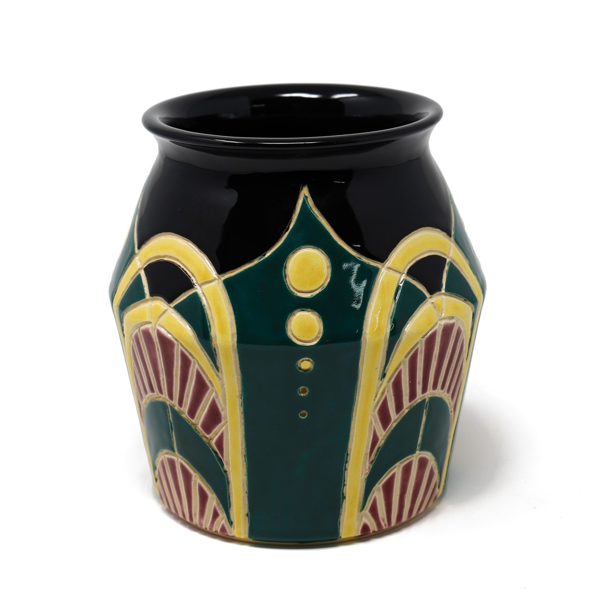 vCarved Art Deco Ceramic Pot by Athena Mariah LaRue